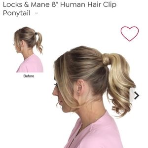 Human hair extensions butterscotch blond mix 8" ponytail & wrap by Locks & Mane